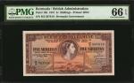 BERMUDA. Bermuda Government. 5 Shillings, 1957. P-18b. PMG Gem Uncirculated 66 EPQ.