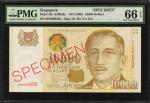 1999年新加坡货币发行局一万圆。样张。 SINGAPORE. Board of Commissioners of Currency. 10,000 Dollars, ND (1999). P-44s