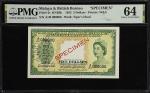1953年马来亚及英属婆罗洲货币发行局伍圆。样票。MALAYA AND BRITISH BORNEO. Board of Commissioners of Currency. 5 Dollars, 1