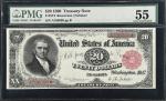 Fr. 374. 1890 $20 Treasury Note. PMG About Uncirculated 55.