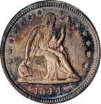 1844 Liberty Seated Quarter. Briggs 2-B. Repunched Date. MS-63 (NGC). OH.