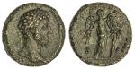 Roman Imperial. Marcus Aurelius (161-180). AE Sestertius, struck 166. 22.12 gms. Laureate head right