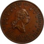 (1876) Sheldon Family Arms Medal. Musante GW-881, Baker-641. Bronze. MS-65 BN (NGC).