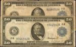 Lot of (2) Fr. 1029 & Fr. 1030. 1914 $50 Federal Reserve Notes. New York. Very Good & Fine.
