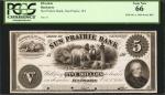 Sun Prairie, Wisconsin. Sun Prairie Bank. Oct. 1, 1860. $5. PCGS Gem New 66. Proof.