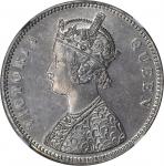 INDIA. Rupee, 1862-(B). NGC Unc Details--Surface Hairlines.