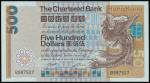 The Chartered Bank,$500, 1 January 1982, serial number B997527,brown on multicolour underprint, phoe