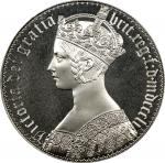 1851年澳大利亚后铸英女皇壹圆铜镍币。AUSTRALIA. Copper Nickel Fantasy "Gothic" Crown, "1851". Victoria. PCGS PROOF-67