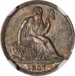 1837 Liberty Seated Half Dime. No Stars. Small Date. Unc Details--Cleaned (NGC).