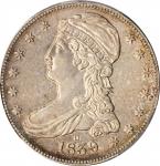 1839-O Capped Bust Half Dollar. Reeded Edge. HALF DOL. GR-1. Rarity-1. Repunched Mintmark. EF-45 (PC