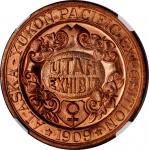 1909 Alaska-Yukon-Pacific Exposition. Utah Dollar. HK-359. Rarity-5. Copper. MS-65 RD (NGC).