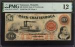 Memphis, Tennessee. Bank of Chattanooga. 1859-60. $20. PMG Fine 12.