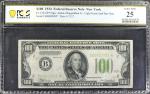 Fr. 2152-B*. 1934 $100 Federal Reserve Star Note. New York. PCGS Banknote Very Fine 25.
