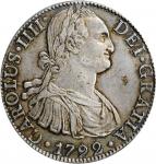 MEXICO. 8 Reales, 1792-Mo FM. Mexico City Mint. Charles IV. PCGS EF-45 Gold Shield.