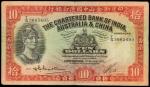 HONG KONG. Chartered Bank of India, Australia and China. $10, 1.8.1955. P-55c.