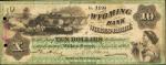 Wilkes Barre, Pennsylvania. Wyoming Bank at Wilkes-Barre. Feb. 22, 1862. $10. Fine.