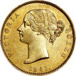 1841-(C)年英属东印度公司1莫胡尔。INDIA. British East India Company. Mohur, 1841.-(C). Calcutta Mint. Victoria. P