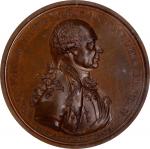 1794年英国海军上将理查德豪纪念勋章。GREAT BRITAIN. Admiral Richard Howe/Glorious First of June Bronze Medal, 1794. N