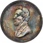 1860 Abraham Lincoln. DeWitt-AL 1860-32. Silvered white metal. 34 mm. MS-64 PL (NGC).