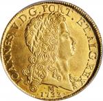 BRAZIL. 12800 Reis, 1733-M. Minas Gerais Mint. Joao V. PCGS AU-58 Gold Shield.