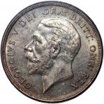 1928年英国精铸克朗银币，佐治五世像，PCGS PR63，#80714224，英国机制币名誉品之一，发行时期短，精铸版更為罕见，顺滑镜面轻带包浆，难得一遇