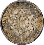1851 Silver Three-Cent Piece. MS-63 (PCGS).