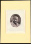 India, an engraved die proof for a portrait of Mohandas Karamchand Ghandi, brown in a cream card mou