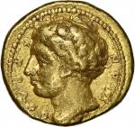 SICILY. Syracuse. Dionysios I, 406-367 B.C. AV 50 Litrai (Dekadrachm) (2.87 gms), ca. 405-400 B.C. N