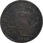 1787 New Jersey Copper. Maris 60-p, W-5340. Rarity-4. Large Planchet, PLURIBS. AU Details--Environme