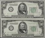 Lot of (2). Fr. 2102-A & Fr. 2103-F. 1934-34A $50 Federal Reserve Notes. Choice Uncirculated.