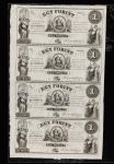 19世纪，匈牙利(Hungarian)$1，“EGY FORINT”四连体钞一张，纽约印制。