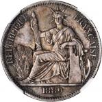 1889-A坐洋半元银币。