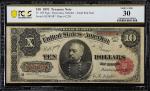 Fr. 369. 1891 $10 Treasury Note. PCGS Banknote Very Fine 30.
