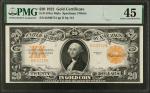 Fr. 1187m. 1922 $20  Gold Certificate Mule Note. PMG Choice Extremely Fine 45.