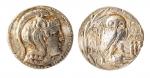 古希腊雅典娜猫头鹰4德拉克马银币 16. 6g打制精美，保存完好，极美品