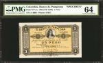 COLOMBIA. Banco de Pamplona. 1 Peso, 5 Pesos, 10 Pesos, 20 Pesos, 1882. P-S711s, S712s S713s, S714s.