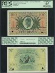 French Guiana, Caisse Centrale de la France dOutre-Mer, 100 francs, specimen, 1944, serial number PF