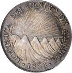 GUATEMALA. Central American Republic. 8 Reales, 1835-NG M. Nueva Guatemala Mint. NGC MS-62.
