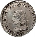 Undated (1659) Maryland Lord Baltimore Sixpence. W-1060, Breen-68, Hodder 2-C. Rarity-5. AU-50 (PCGS