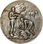 FRANCE. Agricultural Fair in the Canton of Saumur Northwest Silver-Plated Bronze Medal, ND (ca. 1910