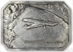 UNITED STATES OF AMERICA. Charles Lindbergh Silvered Bronze Plaque, 1927. CHOICE EXTREMELY FINE Deta
