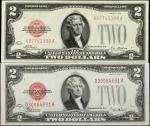 Lot of (2) Fr. 1501 & 1506. 1928 & 1928E $2  Legal Tender Notes. Choice Uncirculated.