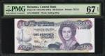 BAHAMAS. Central Bank of Bahamas. 100 Dollars, 1974 (ND 1984). P-49. PMG Superb Gem Uncirculated 67 