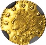 1853-Dated California Gold Token. Indian-Wreath. MS-64 (NGC).