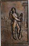 Undated (1897) French Honor the Homeland Plaque. Bronze. 69 x 43 mm. Mint State.