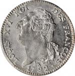 FRANCE. National Convention. Ecu, 1792-A / Year 4. Paris Mint. Louis XVI (in name only). PCGS MS-64 