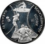 1990年古巴10比索加厚银币。第 11 届哈瓦那举行的泛美运动会。CUBA. Silver 10 Pesos Piefort, 1990. Havana Mint. 11th Pan-America
