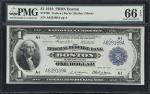 Fr. 708. 1918 $1 Federal Reserve Bank Note. Boston. PMG Gem Uncirculated 66 EPQ.