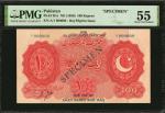 1950年巴基斯坦政府100卢比样票 PMG AU 55  Government of Pakistan 100 Rupees