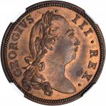 IRELAND. 1/2 Penny, 1775. George III (1760-1820). NGC PROOF-65 RB.